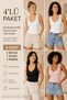 Women's Cotton & Modal Lace Strap Padded 4-Piece Flexible Daily Tank Tops - Gathering 4-Piece Bra Singlet