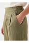 Trendlucky Women's Pleated Trousers with Elastic Waist in 100% Linen - 3