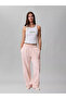 Women's Relaxed Fit Ck Logo Embroidered Wide Leg Pink Sweatpants - 2