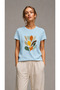 Women's Oversize T-Shirt Leaves Printed 100% Cotton T-Shirt Comfortable Fit