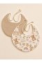 100% Cotton Baby Bib Set, Double Layer, Towel Collar (2 Pieces)
