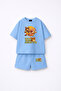 Super Bear Adventure Super Bear Printed Oversize 100% Cotton T-Shirt Shorts 2-Piece Children's Set