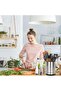 Extra Large Kitchen Utensil Holder, 360° Rotating Stainless Steel Flatware Organizer