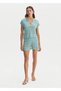 Color-Shift Turquoise Knitwear Shorts - 3