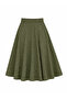 Valerie Chiffon Flared Lined Long Skirt Women's Green - Cream
