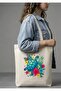 Summer Themed Printed Canvas Tote Shoulder Bag - Beach and Daily Use Bag - 2