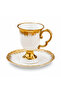 Gold Gilded Porcelain Turkish Coffee Cup Set for 6 People White Gold - 2
