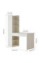 (is76)All-in-One Computer Desk with Side Bookshelf 2 Drawers Thick Eco Board Writing Table Cable Hole Anti-Collision Corner Student Study Desk for Bedroom Home Decor - 2
