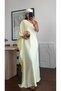 Yellow Bandana One-Sleeve Satin Dress - 10615