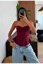 Burgundy Rope Tied Bustier - 8507
