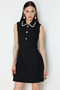 Fabric Glittered and Pearled Mini Dress - 2