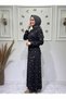Women's New Season Collar Stone Detailed Glittery Piece Mother's Dress - 2