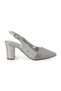 Women's Silvery Heeled Shoes Pointed Toe Thick Heel Slingback Stylish Evening Dress Jurdan Sole L085.K829 - 2