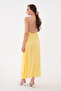Women's Backless Midi Length Halter Neck Satin Dress - 7