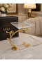 2-Tier Glass Presentation Bowl with Gold Bird Figure, Cookie Bowl, Chocolate Bowl, Turkish Delight Bowl, Home Gift - 2
