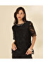 Women's Black Embellished Lace Blouse