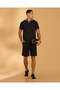 Men Black Jacquard Shorts - 2