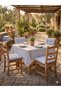Tablecloth and 4 Chair Cushions Vintage Striped Cotton Fabric 160cm Table Cover