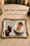 4-Piece Spike Patterned Tray - Stainless Steel Coffee and Catering Serving Presentation Tray with Gold Frame - 5