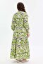 Patterned Belt Detailed Comfortable Fit Women's Dress - 7