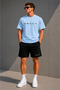 Black Women's and Men's Printed Oversized Set with Shorts