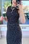 Gathered Side Polka Dot Tulle Dress 6Y310 - 4