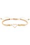 Mini Heart Women's Bracelet, 18K Gold, Beaded Bracelet, with Hematite, Handmade Adjustable Jewelry - 2