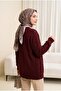 كارديجان تريكو كاجوال منقوش ومخرم - لون بورجوندي - 4