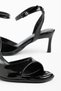 Luumi Cross-Strapped Black Patent Leather Single-Strapped Women's Shoes - 3