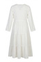 Şile Bezi Long Sleeve Layered Dress 7980-04 Cream - 7