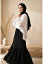 Bürümcük Fabric Elastic Waist Gathered Skirt 0561-08 Black - 3
