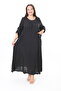 Women's Woven Whiscone Large Size Dress - 6