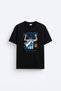 Argentina Team Logo Lionel Messi Printed Cotton Black T-Shirt T-Shirt
