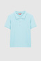 Ds Damat Regular Fit Aqua 100% Cotton Long Lasting Non-Curling Polo Collar Embroidered T-Shirt - 5