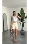 Women's Cream High Waist Jean Lycra Stretch Shorts – Basic Denim Shorts Daily Comfortable Fit Summer Denim Shorts - 5