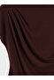 Lcw Vision Burgundy Boat Neck Gathered Blouse - 3