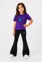 Girls' Spanish Flared Leggings and Printed T-Shirt Set Casual Sports Combination Comfortable Fit