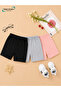 Summer Plain Unprinted Girls' Black, Gray, Pink Colors 3-Piece Shorts