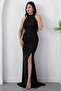 Halter Neckline Stoned Slit Dress Drp1013 - 7