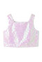 White Square Collar Sequined Sleeveless Crop Blouse for Girls - Cintia - 2