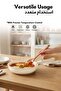 6-Piece Ceramic Cookware Set with Detachable Handle, Stackable, PFAS-Free Nonstick (Cream) - 4