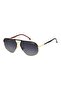 UV Protected Sunglasses Matte Black Gold Frame Dark Grey Shaded Mirror Lens 60mm - C-318/S-I46