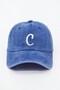 Letter C Cobalt Blue Embroidered Washable Vintage Unisex Hat