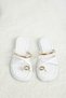 Women's White Comfortable Fit Metal Detailed Flip-Flop Slippers - 4