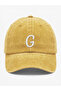 Yellow Embroidered Washable Vintage Unisex Hat with Letter g