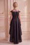 Girl's Evening Dress Black Taffeta Tailored Evening Dress Silver Cord Necklace Detailed Evening Dress 10-15 Years - 4