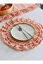 2 Pcs Orange Striped Ruffled Round American Serving Dish - 4