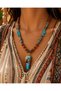 Nayara Bohemian Natural Stone Necklace Handmade Colorful Bead Detailed Women's Necklace