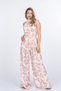 Women's Summer Red Pearl Collar Floral Pattern Double Suit Stylish Casual Comfortable 1325 - 3