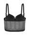 Fashion 2509 Noa Zipper Detailed Push up Padded Lace Bustier Bra Black - 2